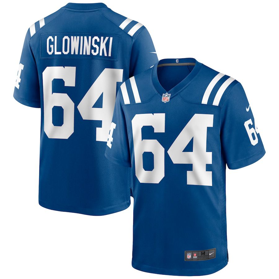 Cheap Men Indianapolis Colts 64 Mark Glowinski Nike Royal Game NFL Jersey